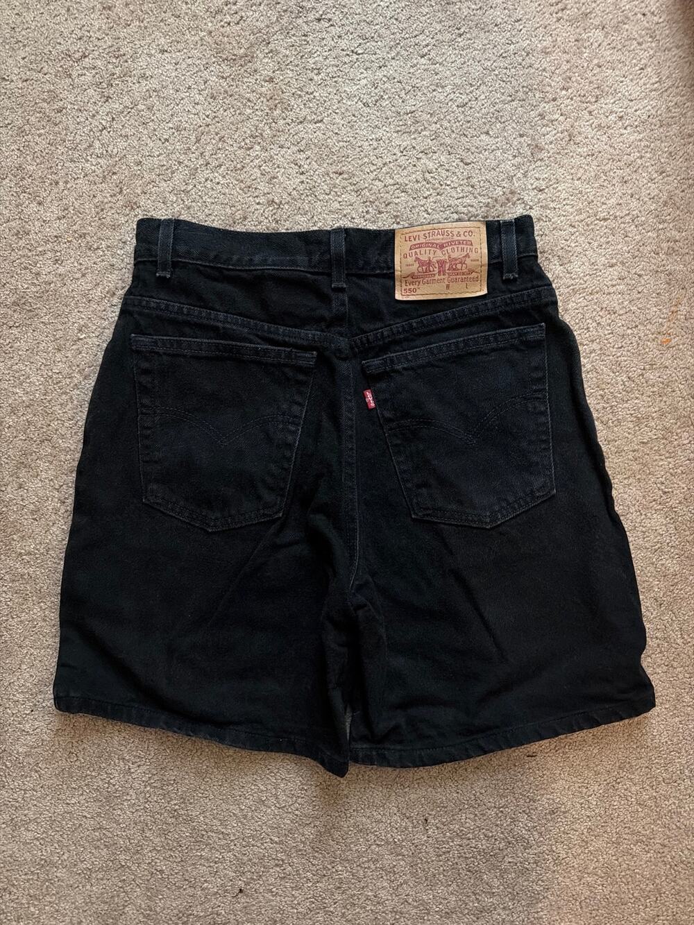 Vintage Levi's 550 Relaxed Fit High Waisted Black Women's Shorts 28" Waist